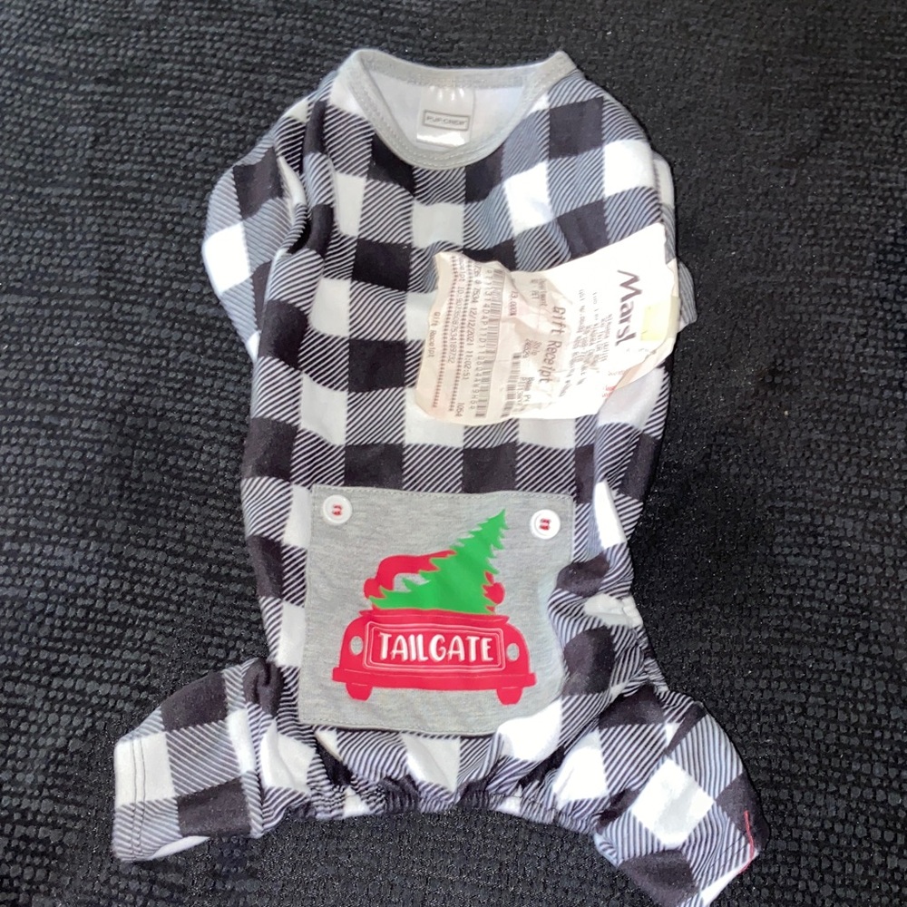 Tailgate Black and White Checkered Pet Pajama Set